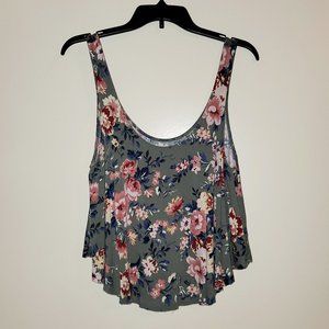 American Eagle Soft & Sexy Floral Crop Tank Top